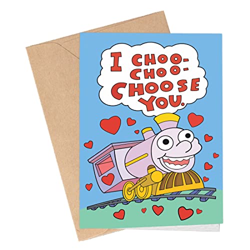 Stars Of City I Choo Choo Choose You Valentine's Day Greeting Card For Birthday, Anniversary Pack 1 Pcs, White