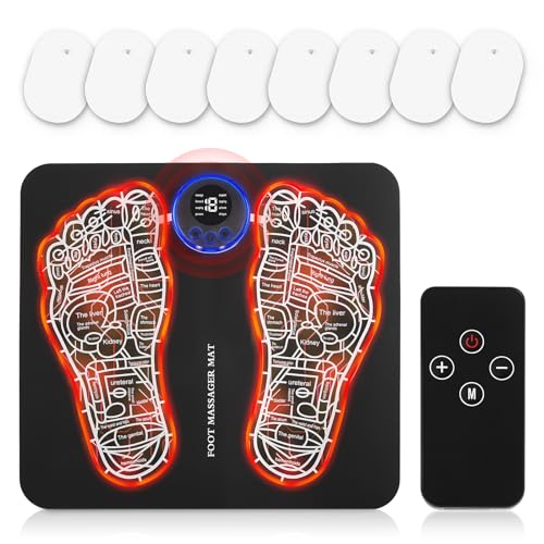 Phixnozar EMS Foot Massager –Foldable Feet & Calves Massage Mat for Muscles Relaxation,Remote Control,TENS (Mode:KTR-2493)