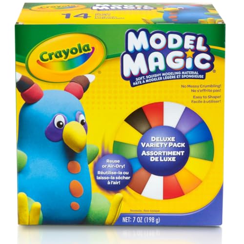 Crayola Model Magic Deluxe Variety Pack (14 Packs), Kids Air Dry Clay, Modeling Clay Alternative, Kids Craft Supplies, 7oz