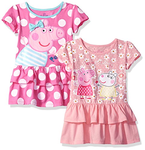 Peppa Pig Toddler Girls' 2 Pack Dresses, Multi/b, 3T