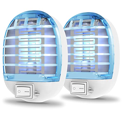 Bug Zapper Indoor, Electronic Fly Trap Insect Killer, Mosquitoes Killer Mosquito Zapper with Blue Lights for Living Room (2)