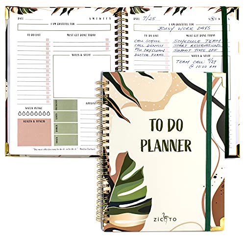 Simplified To Do List Notebook - Aesthetic Daily Planner to Easily Organize Your Tasks And Boost Productivity - Stylish Undated Planner And School or Office Supplies For Women