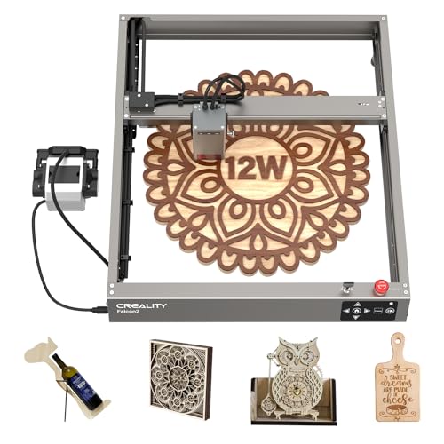 Creality Falcon2 Laser Engraver, 12W Output Power Laser Cutter DIY Laser Engraving Machine, CNC Laser Engraver for Wood and Metal, Acrylic, Craft Paper, Leather etc