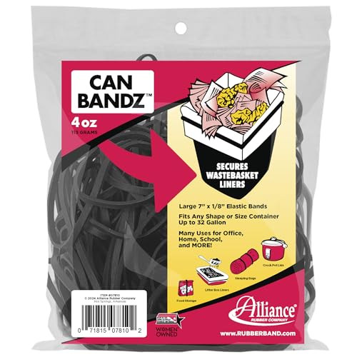 Alliance Rubber Company Inc. Can Bands 7-Inchx.12-Inch 50 Bands Black 07810, Black, 50-Count