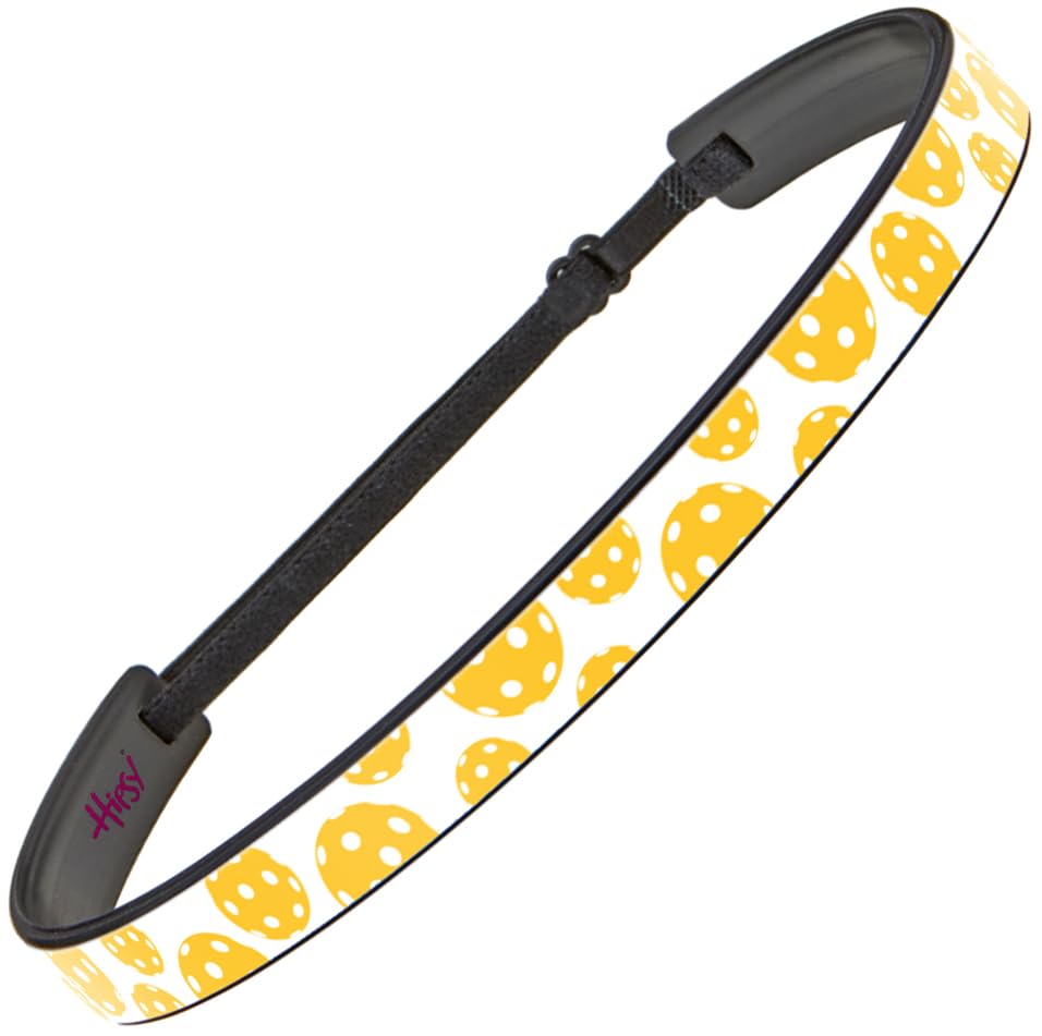 Hipsy Pickleball Pro Adjustable & Flexible Headband Women's Sports 5/8' Pickle Ball Head Band for Women Girls and Teens (Yellow)