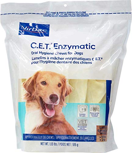 C.E.T. Enzymatic Oral Hygiene Chews for Large Dogs (51+ Pounds) - 90 (chews) by Virbac