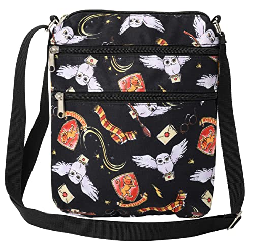 Harry Potter womens Crossbody Bag Hogwarts Gryffindor All Over Print Passport Travel