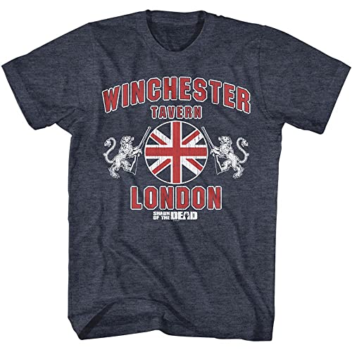 Shaun of The Dead Winchester Tavern London Adult Short Sleeve T-Shirts Graphic Tees Navy Heather