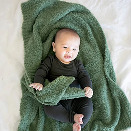 SARANONI Bamboni Luxury Bamboo Baby Blanket (Olive, Receiving Blanket 30' x 40')