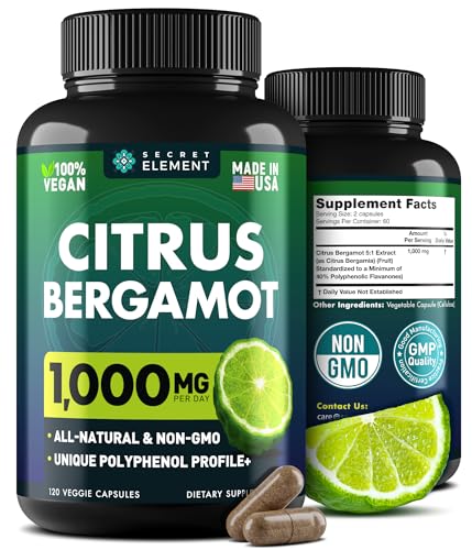 Citrus Bergamot Extract 1000mg - Citrus Bergamot Supplement for Heart, Immune System Support, and Healthy Aging - Pure, Vegan Bergamot Capsules