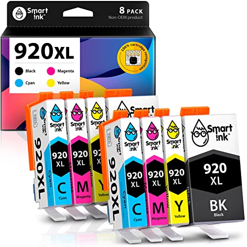 Smart Ink Compatible Ink Cartridge Replacement for HP 920 XL 920XL (2 Black, 2 Cyan, 2 Magenta, 2 Yellow, 8 Combo Pack) to use with HP Officejet 6000 6500 6500A 7000 7500A 7500