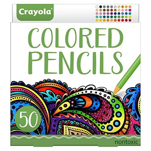 Crayola Colored Pencils For Adults (50ct), Colored Pencil Set for Adult Coloring Books, Color Pencil Coloring Set, Gifts [Amazon Exclusive]