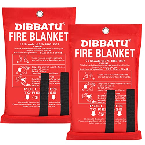 DIBBATU Fire Blanket for Home and Kitchen, Fire Blankets Emergency for Home, Emergency Fire Retardant Blankets for House, Fireproof Blanket Welding Blanket for Kitchen,Fireplace, Grill, BBQ