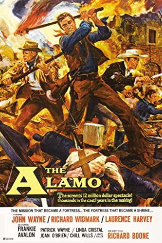 The Alamo John Wayne Movie Poster Retro Vintage Western Decor Cowboy Western Movie Merchandise Collectibles Classic Hollywood Western Film Man Cave Texas Cool Wall Decor Art Print Poster 24x36