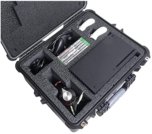 Case Club Compact Travel Case fits Xbox Series X w/Headset Storage - Hard Shell Carrying Case w/Pre-Cut Foam for Storing Console, Headset, Controllers, Games & Accessories- Waterproof Transport Case