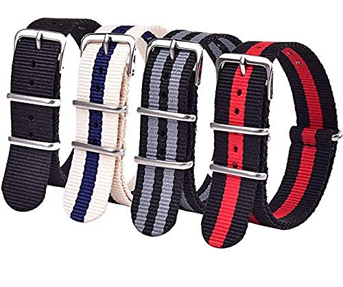 Ritche 20mm Nylon Strap Nylon Watch Band Compatible with Timex Weekender Watch for Men Women (4 Packs), Valentine's day gifts for him or her