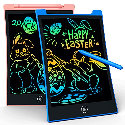 KOKODI Kids Toys 2 Pack LCD Writing Tablet, Colorful Toddler Drawing Pad Doodle Board Erasable, Educational Learning Toys Birthday Gifts for Boys Girls Age 3 4 5 6 7 8 (Blue & Pink)