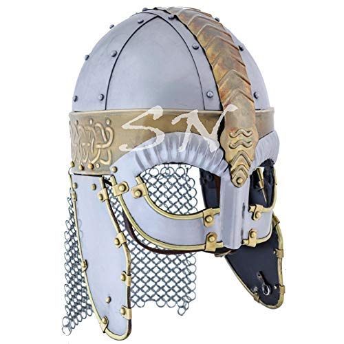 Viking Chainmail Medieval Templar Crusader Knight Armor Helmet | Greek Roman Spartan Armour Headpiece