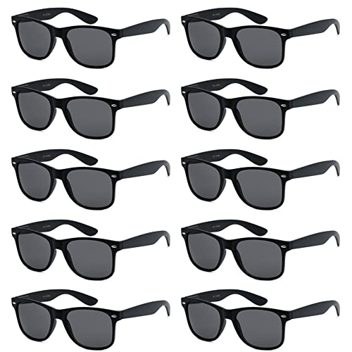 Got Shades Wholesale Bulk Unisex 80's Retro 100% UV Sunglasses for Adults - 10 Pack - w/Flex Hinges