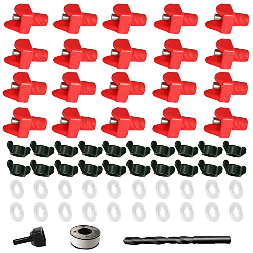 VandanCoop Horizontal Chicken Water Nipples Automatic Poultry Waterer Nipples Kit Drinker with Drill Bit(10)