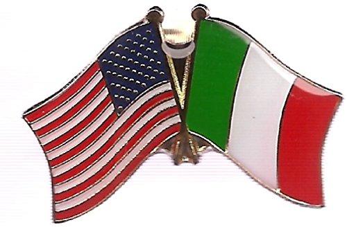 PACK OF 12 Italian Flag Lapel Pins, Italy Crossed Double Friendship Flag Pin