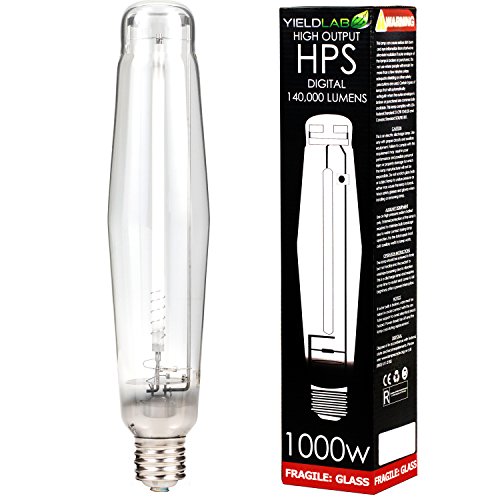 Yield Lab 1000w High Pressure Sodium (HPS) Digital HID Grow Light Bulb (2100K) – 1 Bulb – Hydroponic, Aeroponic, Horticulture Growing Equipment