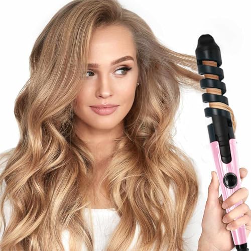 Automatic Curling Iron 1.5' with Extra Long Heating Pole, Hair Curler Wired Heat Electric Comb, Fast Heating for for Use on Medium and Long Hair Gifts for Women Mom