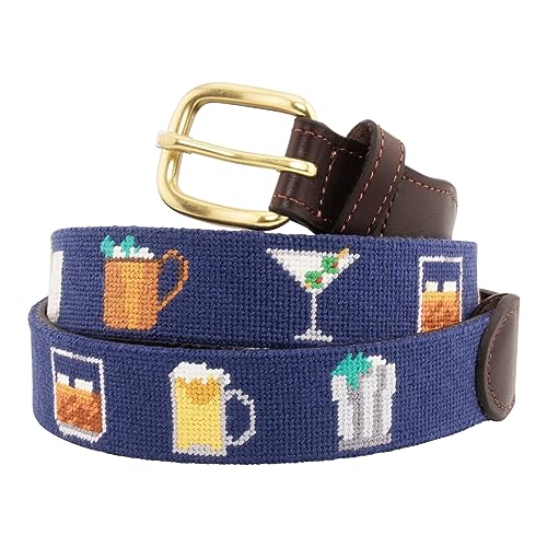 Huck Venture Cocktail Needlepoint Belt with Leather Backing (38, Cocktail)