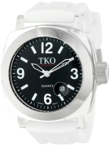 TKO ORLOGI Unisex TK508-WT Milano Plastic Case and White Rubber Strap Watch