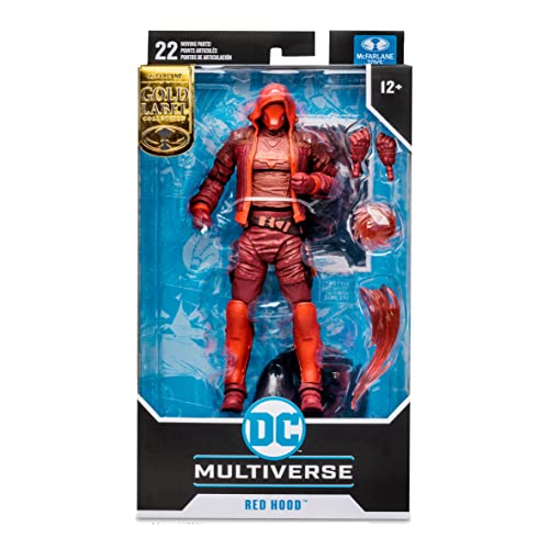 McFarlane Toys, DC 7-inch Gold Label Red Hood Figure Action Figure with 22 Moving Parts, Collectible DC Batman Arkham Knight Figure with Stand Base and Unique Collectible Character Card – Ages 12+