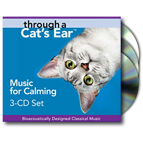 iCalmPet | Through a Cat's Ear: Music for Calming | 3-CD Box Set | 3-hrs |Simplified Classical Music lessens Feline Anxiety and enhances Environmental Enrichment