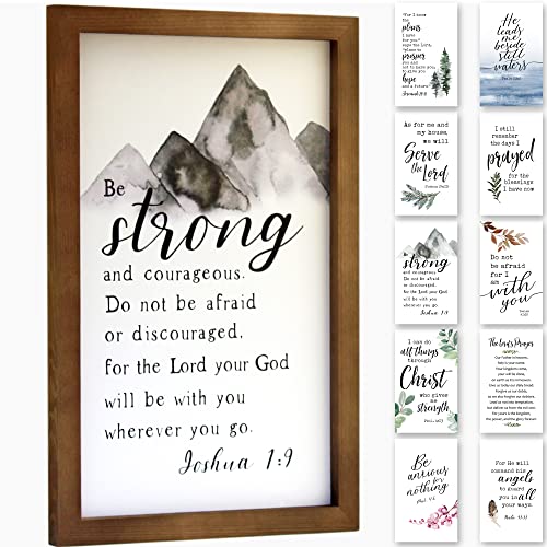 EDEN VIEW HOME Scripture Wall Art Interchangeable Seasonal Sign. Bible Verses Wall Decor Framed Wood Plaque. Religious Gifts for Women. Christian Home Decor. Christmas and Holiday Decoration.