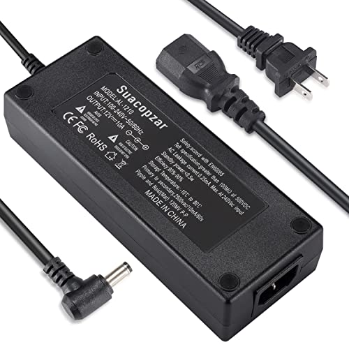 Suacopzar DC12V 10A 5A 3A Power Adapter, 120 Watt AC 100-240V to DC 12V Transformers, Power Supply Adapter AC to DC Converter with 5.5x2.5mm & 5.5x2.1mm Tip, Switching Power Supply for 12 Volts Device