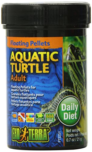Exo Terra Adult Aquatic Turtle Food, Floating Pellets for Reptiles, 0.7 Oz., PT3251