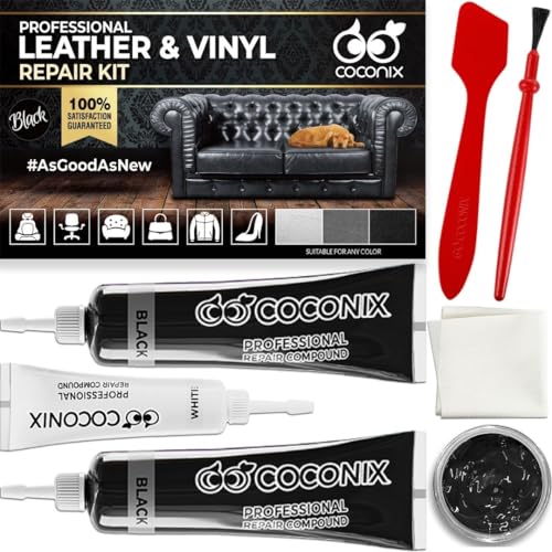COCONIX Leather Care PRO Professional Black Leather & Vinyl Repair Kit