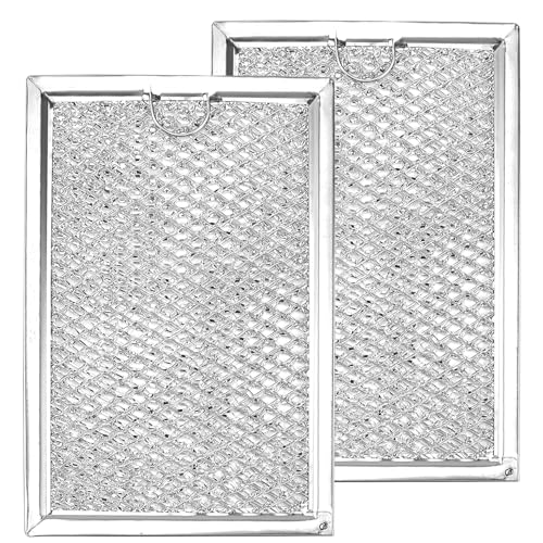 WB06X10309 Microwave Grease Filters Compatible with G.E Microwave Oven Replace Filters WB06X10654 WB06X10359 5 X 7-5/8 X 3/32 inch （2 Packs in Box）