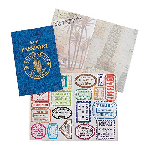 Passport Sticker Book for Kids (Set of 12 Books) Includes Assorted Travel Stamp Stickers