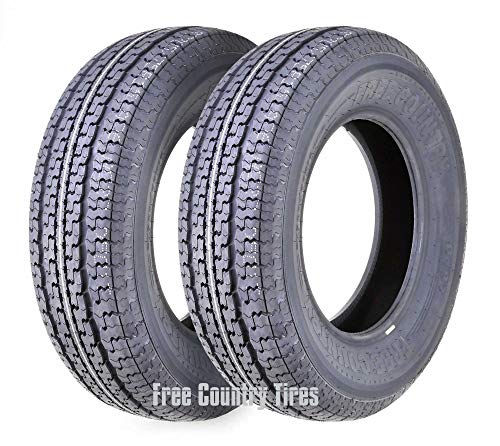 FREE COUNTRY Set 2 Premium Trailer Tires ST185/80R13 8PR/Load Range D Radial w/Scuff Guard