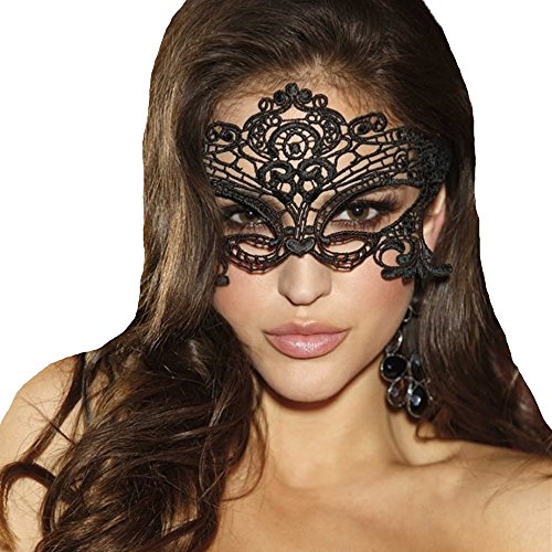 JeVenis Luxury Sexy Lace Eyemask for Masquerade Party Costume Masquerade Mask for Women (Sexy - Black)