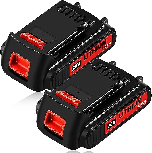 2 Pack 20Volt 3.0Ah MAX LBXR20 Repalcement for Black and Decke 20v Lithium Battery Compatible with Black and decker 20v battery LB20 LBX20 LST220 LBXR2020-OPE LBXR20B-2 LB2X4020 Cordless Tool（red）