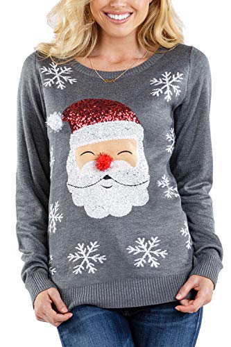 Tipsy Elves Women's Red Nose Santa Sweater Size M