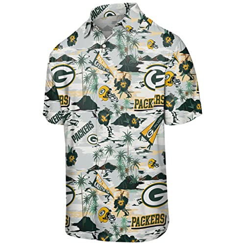 FOCO Green Bay Packers NFL Mens Thematic Stadium Print Button Up Shirt