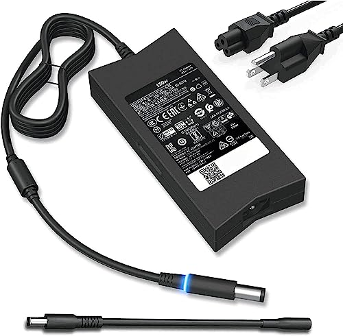 PA-4E Dell 130W Laptop Charger (2Tips 7.4 and 4.5mm) Replacement Dell XPS 15 Charger,Dell Inspiron 7559 Charger,Dell Precision 5510 Charger,Dell 130W AC Adapter,Dell Docking Station Power Cord