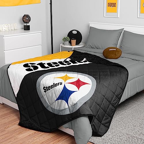 FOCO Pittsburgh Steelers NFL Team Color Wordmark Weighted Blanket