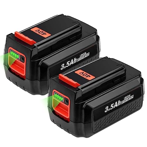TURPOW 3500mAh Replacement for Black and Decker 40V Lithium Battery MAX LBX2040 LBXR36 LBXR2036 LST540 LCS1240 LBX1540 LST136W 40 Volt Cordless Tools 2Pack