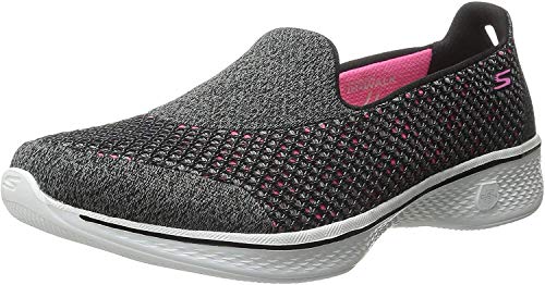 Skechers Performance Women's Go Walk 4 Kindle Slip-On Walking Shoe,Black/Hot Pink,8 M US