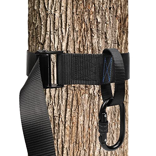 TRSMIMA Tree Stand Hunting Harness - Climbing Stands Strap Treestand Belt with Adjustable Metal Hook Quick Easy Quiet To Use