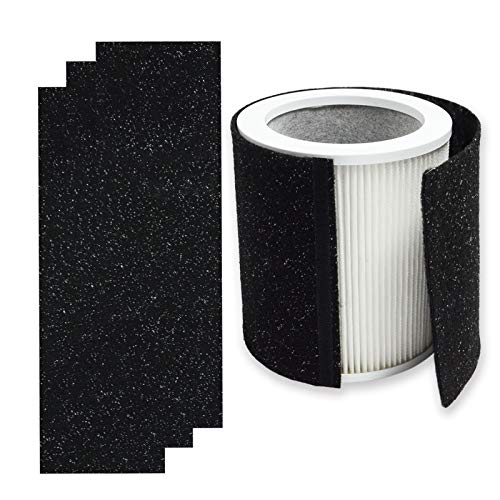 PUREBURG HP400 True HEPA Replacement Filter Kit Compatible with Hunter H-HF400-VP H-PF400 Fit Hunter HP400 Cylindrical Tower Air Purifier,H13 3-Stage Filtration Activated carbon Air Clean Dust VOCs