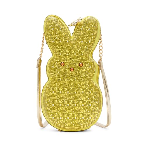 Betsey Johnson Peeps X Rhinestone Bunny Crossbody, Yellow