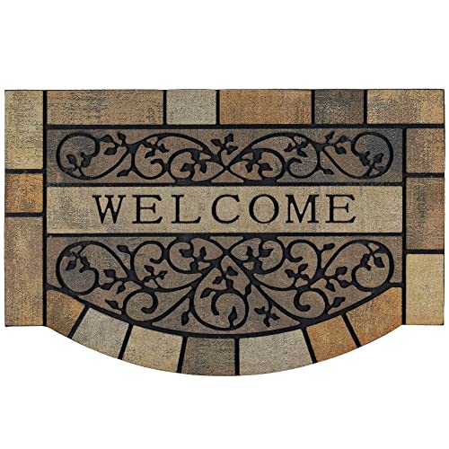 CHICHIC Entrance Door Mat Large 24 x 36 Inch Entry Way Doormat Front Door Rugs Outdoors Heavy Duty Welcome Mat, Non Slip Rubber Back Low Profile for Garage, Patio, High Traffic Area, Vine